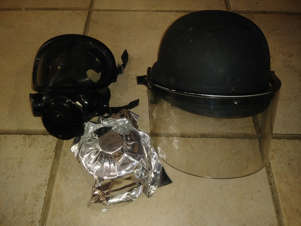 Riot Helmet (IIIA) & 3M Gas Mask Combo - Surplus Riot Helmet (IIIA) & 3M Gas Mask Combo - Surplus